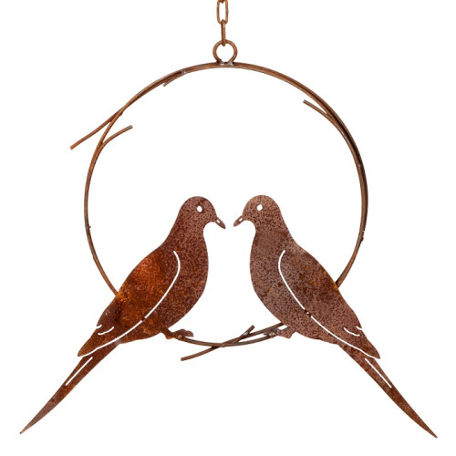 Photograph of Doves in Wreath Ring Rust