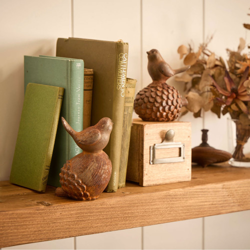 Photograph of Cast Iron Bird on Acorn and Nut Set