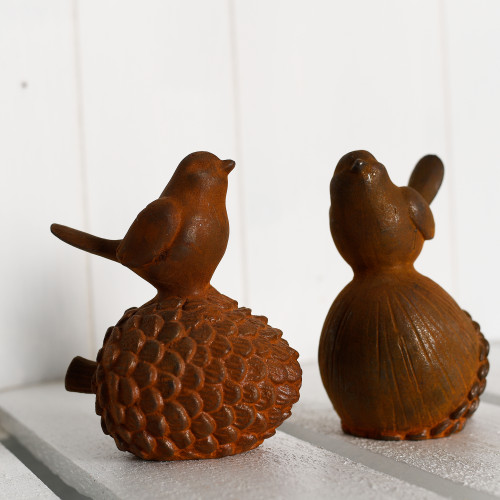 Photograph of Bird on Acorn and Nut Set