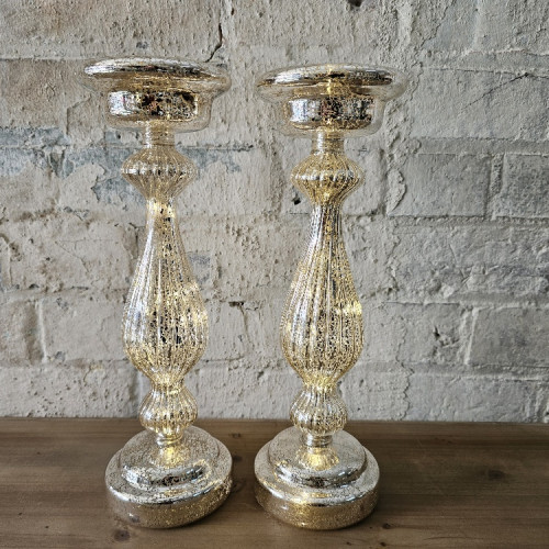 Photograph of Glass Candle holders led champagne