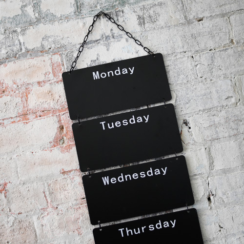 Photograph of 7 Day Message Blackboard